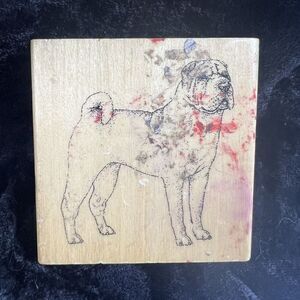 Vintage Rubber Stamp Shar-Pei Dog Stamp